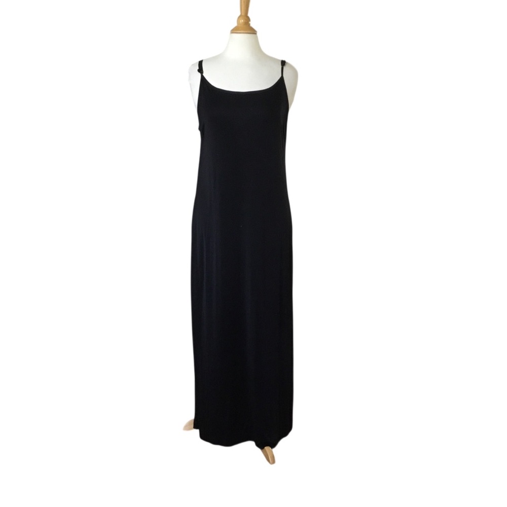 Amano Colab by Lorena Laing Black Sleeveless Silk Maxi Slip Dress